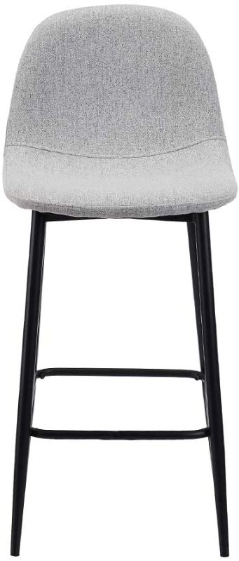 Photo 1 of CangLong Upholstered Counter Height Stool Chair with Metal Legs for Bar, Kitchen, Dining Room, Living Room and Bistro Pub, Set of 1, Grey
