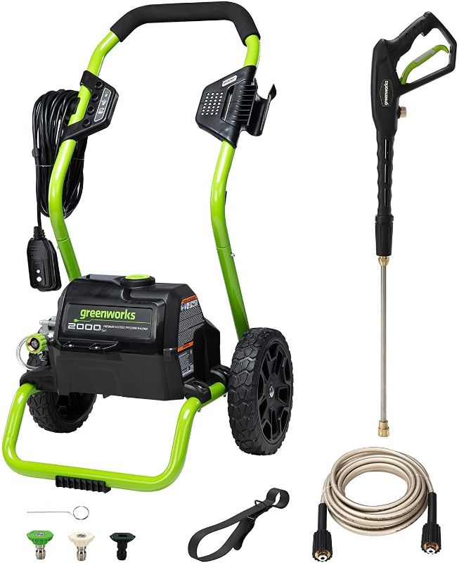 Photo 1 of Greenworks 2000 Max PSI @ 1.1 GPM (13 Amp) Electric Pressure Washer (Green Frame)
