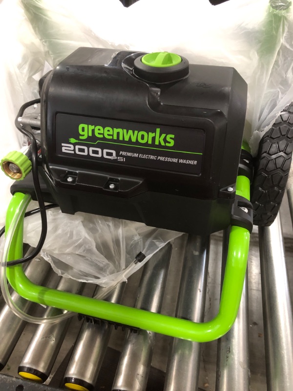 Photo 2 of Greenworks 2000 Max PSI @ 1.1 GPM (13 Amp) Electric Pressure Washer (Green Frame)
