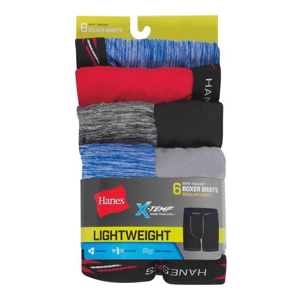 Photo 1 of Boys' X-TempÂ® Lightweight Boxer Briefs 6-Pack
SIZE SMALL 