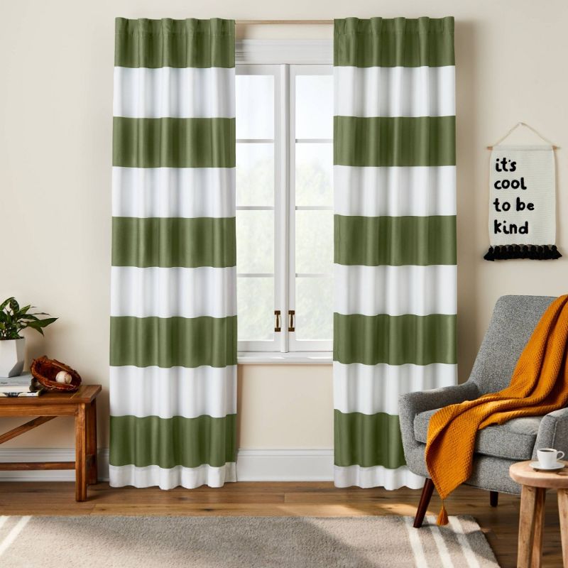 Photo 1 of 84" Blackout Rugby Striped Panel - Pillowfort™
