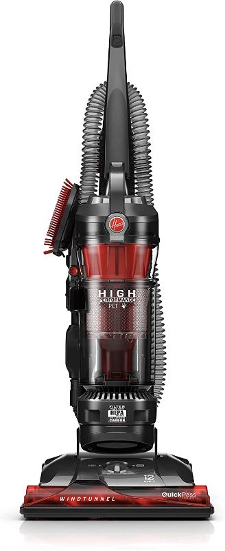 Photo 1 of Hoover WindTunnel 3 High Performance Pet Bagless Corded Upright Vacuum Cleaner, UH72630, Red
