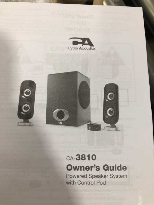 Photo 3 of Cyber Acoustics High Power 2.1 Subwoofer Speaker System with 80W of Power – Perfect for Gaming, Movies, Music, and Multimedia Sound Solutions (CA-3810)
