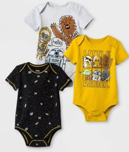 Photo 1 of Baby Boys' 3pk Star Wars Bodysuit - SZ 3-6M

