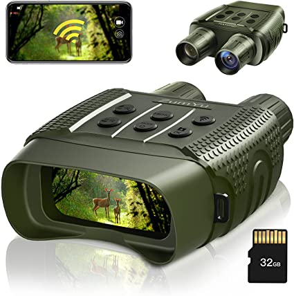 Photo 1 of ZumYu Night Vision Goggles for Complete Darkness, Digital WiFi Night Vision Binoculars with Large Screen & 32G TF Card, Infrared Binoculars for Hunting, Military Tactical and Surveillance
