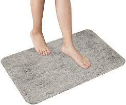 Photo 1 of Bathroom Rugs Bath Non-Slip Door mats Absorbent Living Room Kitchen Floor Carpet Grey (23.6x35.4) 
