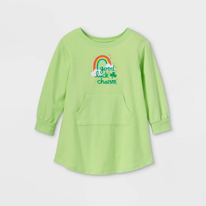 Photo 1 of **PACK OF 12** Toddler Girls' 'Good Luck Charm' Long Sleeve Dress - Cat & Jack™, SIZE 2T