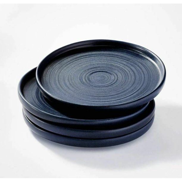 Photo 1 of 10.6" 4pk Stoneware Glazed Dinner Plates Blue - Threshold Designed with Studio McGee
