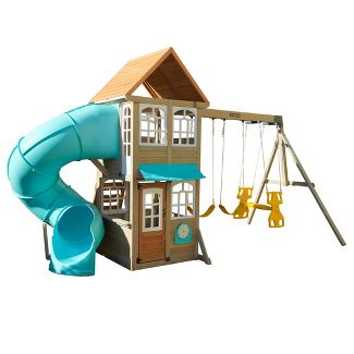 Photo 1 of **FOR PARTS ONLY, ONLY CONTAINS BOX 1/4** KidKraft Montauk Wooden Swing Set/Playset 