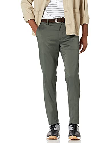 Photo 1 of Amazon Essentials Men's Slim-Fit Stretch Golf Pant, Olive, 34W X 30L
