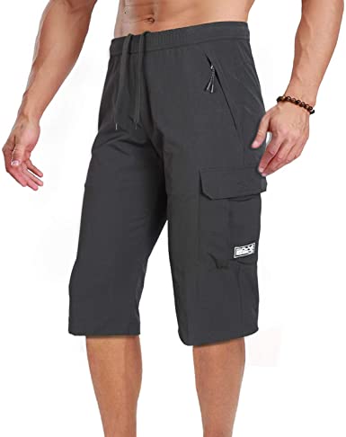 Photo 1 of Men's Outdoor Hiking Shorts Quick Dry Stretchy 3/4 Capri Pants Cargo Shorts Male
XXL