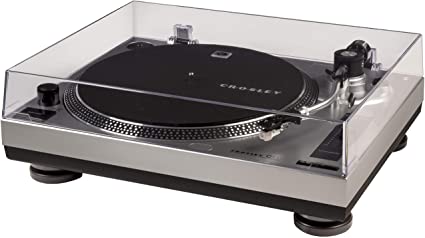 Photo 1 of Crosley C100A-SI S-Arm Turntable with Adjustable Counterweight, Silver
