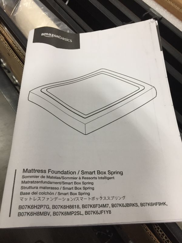 Photo 3 of Amazon Basics Smart Box Spring Bed Base, 9-Inch Mattress Foundation - Cal King, Tool-Free Easy Assembly
