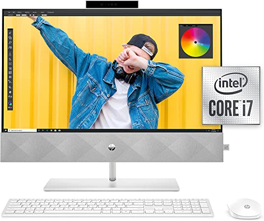 Photo 1 of HP 24 Pavilion All-in-One PC, 10th Gen Intel i7-10700T Processor, 16 GB RAM, Dual Storage 512 GB SSD and 1TB HDD, Full HD IPS 24 inch Touchscreen, Windows 10 Home, Keyboard and Mouse (24-k0080, 2020)
