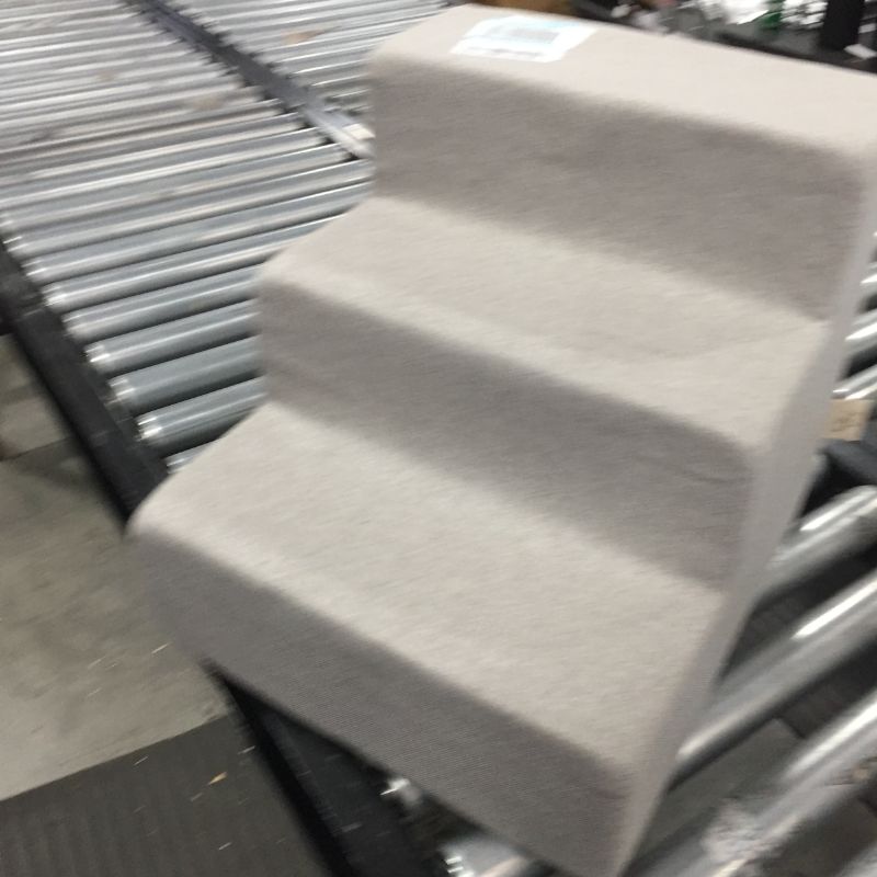 Photo 1 of Best Pet Supplies Pet Steps and Stairs with CertiPUR-US Certified Foam for Dogs and Cats - Ash Gray Linen, 3-Step (H: 13.5")
