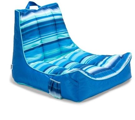 Photo 1 of Big Joe Captain's Pool Float, Blue Ligo Blurred Stripe
