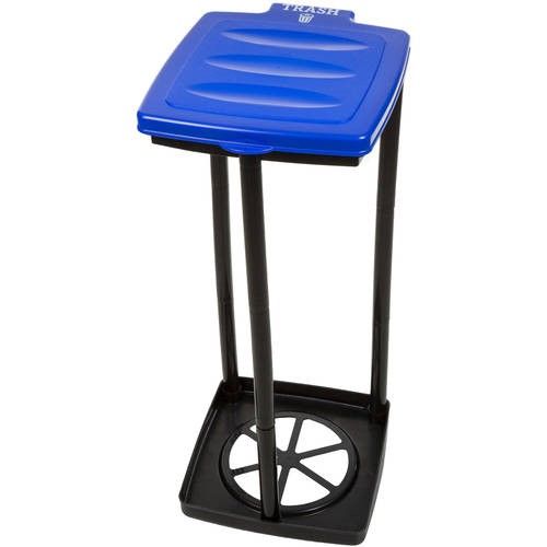 Photo 1 of 75-TB1006 13 Gal Portable Trash Bag Holder with Collapsible Trashcan for Indoor-Outdoor Garbage Use, Blue
