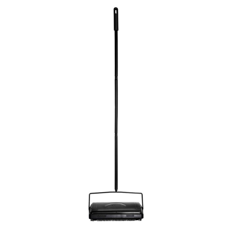 Photo 1 of Alpine Industries Manual Triple Brush Floor and Carpet Sweeper in Black
