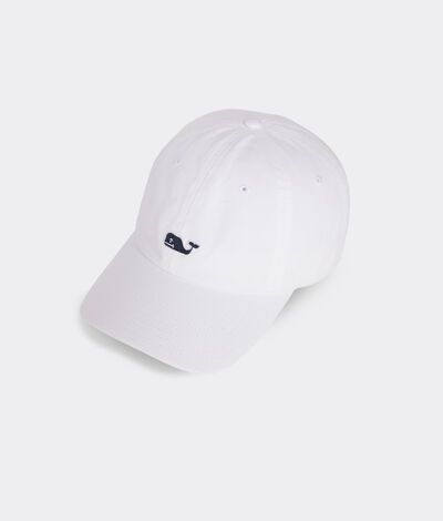 Photo 1 of Vineyard Vines Whale Logo Leather Strap Baseball Hat (White)
