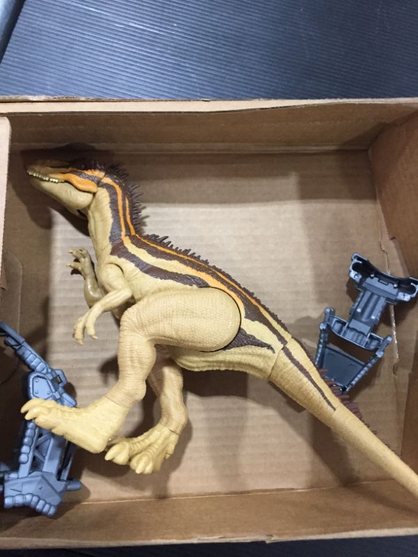 Photo 2 of ?Jurassic World Mega Destroyers Carcharodontosaurus Dinosaur Action Figure, Toy Gift with Movable Joints, Attack and Breakout Feature
