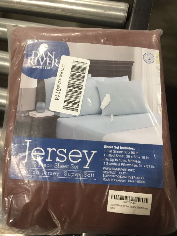 Photo 2 of DAN RIVER California King Jersey Sheet Set| Luxury Heather 100% Cotton Bed Sheets| T-Shirt Sheets| All Season Bedding| Soft Comfortable Deep Pocket Jersey Cotton Bed Sheets (4Pc, Cal King, Brown)

