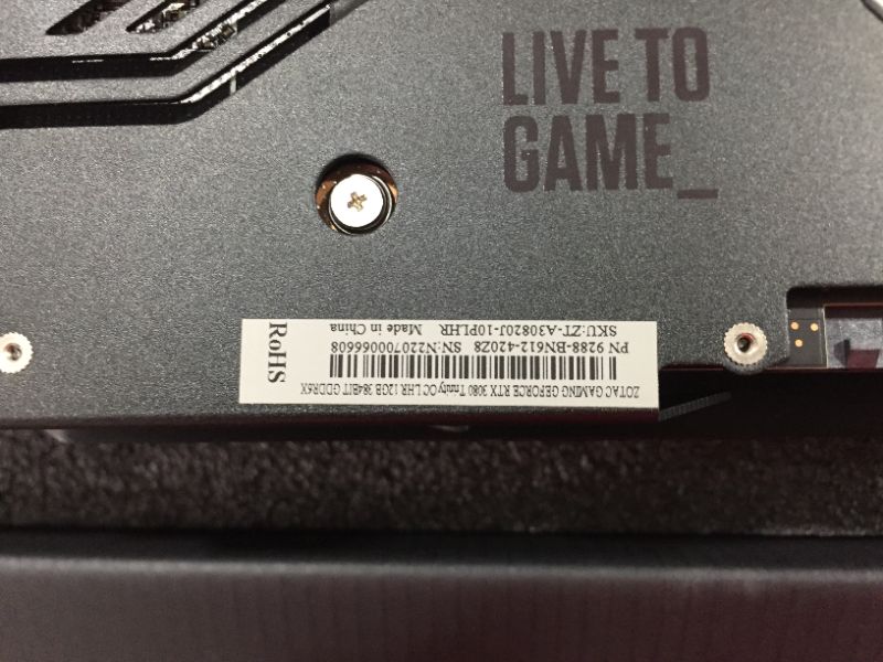 Photo 3 of ZOTAC Gaming GeForce RTX™ 3080 Trinity OC LHR 10GB GDDR6X 320-bit 19 Gbps PCIE 4.0 Gaming Graphics Card, IceStorm 2.0 Advanced Cooling, Spectra 2.0 RGB Lighting, ZT-A30800J-10PLHR
