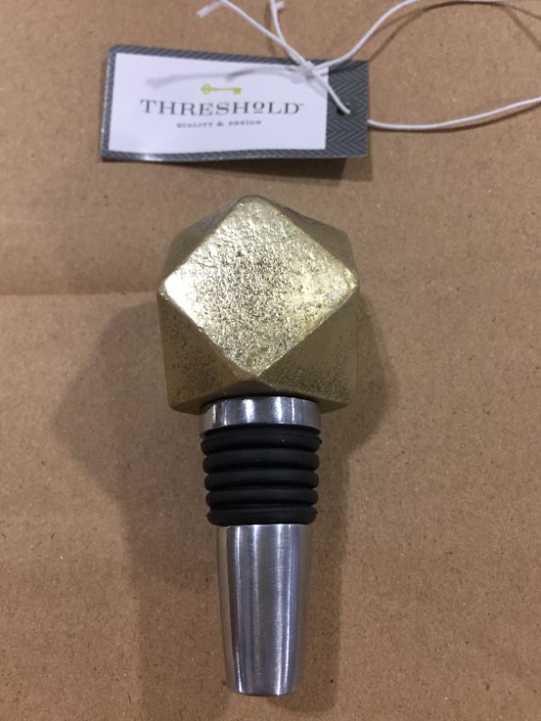 Photo 2 of Bottle Stopper Aluminum/Gold - Threshold Pack of 2 
