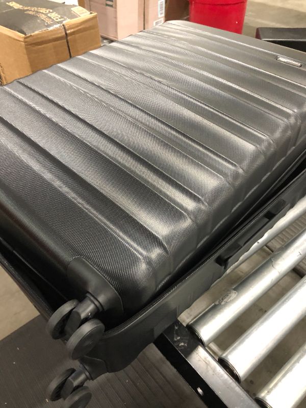 Photo 4 of Amazon Basics Hardside Spinner Suitcase Luggage with Wheels - 20-Inch, 28-Inch, Black
