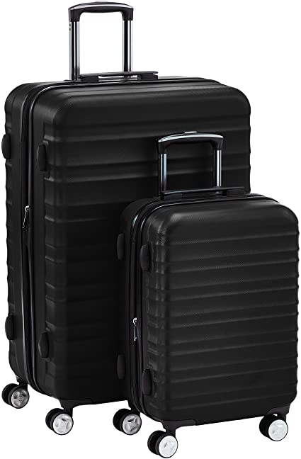 Photo 1 of Amazon Basics Hardside Spinner Suitcase Luggage with Wheels - 20-Inch, 28-Inch, Black

