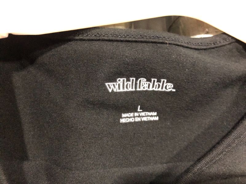 Photo 3 of Short Sleeve Cropped T-Shirt - Wild Fable L Black

