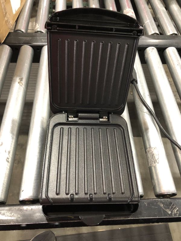 Photo 3 of George Foreman 2-Serving Classic Plate Electric Indoor Grill and Panini Press - Black (grs040b)
