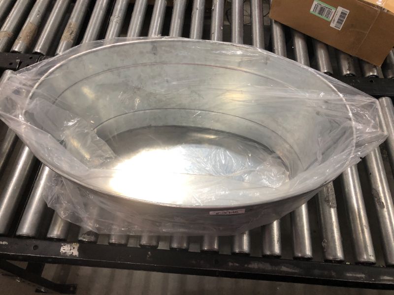 Photo 2 of Achla C-55 Large Oval Galvanized Steel Tub - Galvanized Steel
