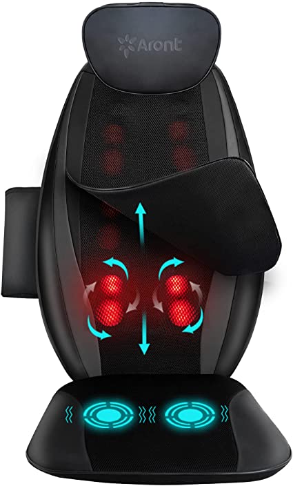 Photo 1 of Aront Shiatsu Back Massage Cushion with Heat -Electric Back Massager Kneading Back Massager for Whole Back, Upper or Lower Back-Massage Chair Pad for Home Office Seat Use
