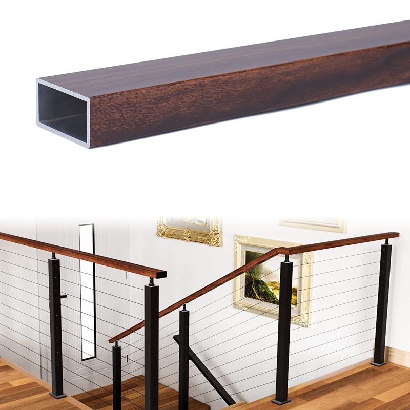 Photo 1 of 
Muzata 6.6ft Aluminum Handrail Cable Railing Indoor&Outdoor Deck Stair, Rectangle 63x33mm