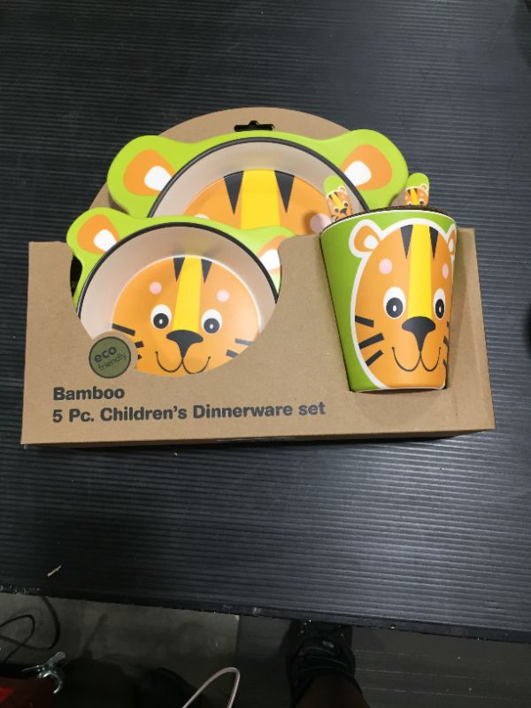 Photo 1 of 5pc Bamboo Children's Dinnerware Set