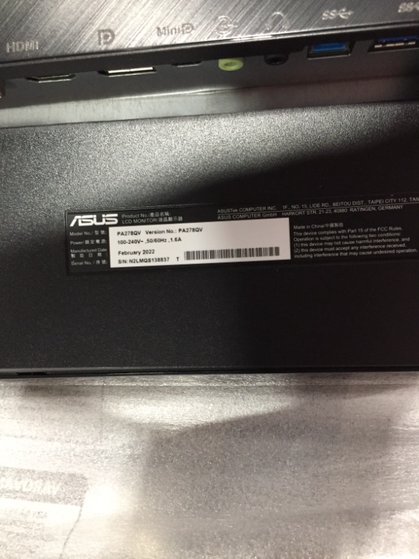 Photo 5 of ASUS - ProArt Moniteur De 27 Po, 2560 X 1440, 1000:1, 5ms - PA278QV
