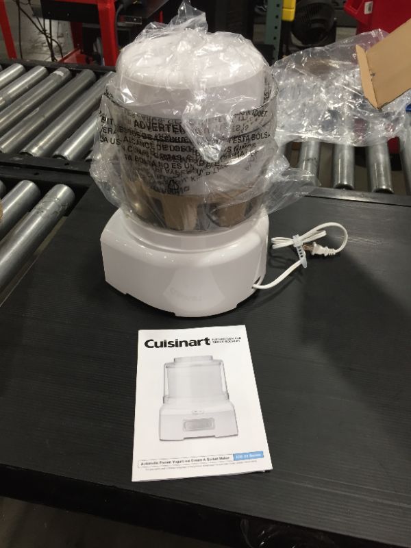 Photo 1 of Cuisinart ICE-21P1 1.5-Quart Frozen Yogurt, Ice Cream and Sorbet Maker, White
