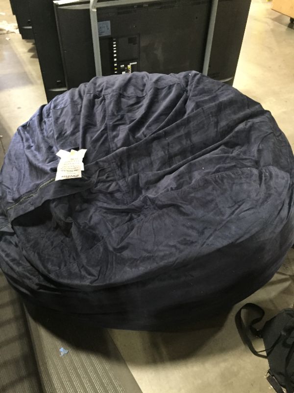 Photo 2 of Chill Sack Bean Bag Chair: Giant 5' Memory Foam Furniture Bean Bag - Big Sofa with Soft Micro Fiber Cover - Navy
