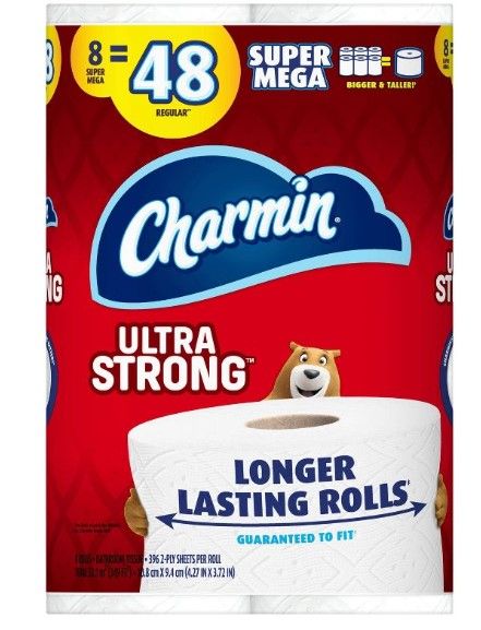 Photo 1 of Charmin Ultra Strong Toilet Paper Pack of 3 8 Mega Rolls 