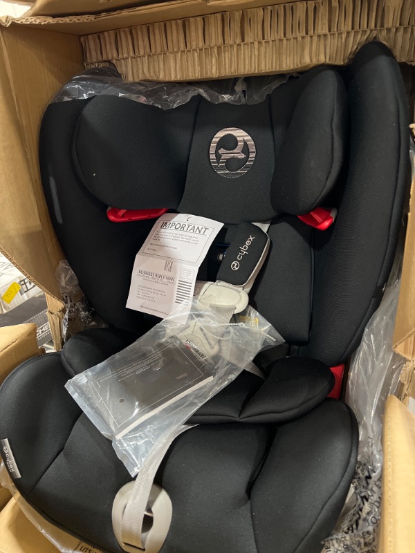 Photo 3 of Cybex Eternis S, All-in-One Convertible Car Seat, Use from Birth to 120 lbs, Reclining 12-Position Height-Adjustable Headrest, Side Impact Protection, Lavastone Black
