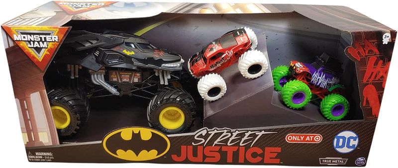 Photo 1 of DieCast Monster-Jam Street Justice, 3 Pack (Batman, Harley Quinn, Joker) Target Exclusive!, 6056540
