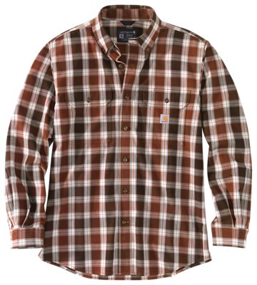 Photo 1 of Carhartt Loose-Fit Midweight Chambray Long-Sleeve Shirt for Men - Mineral Red - 4XL