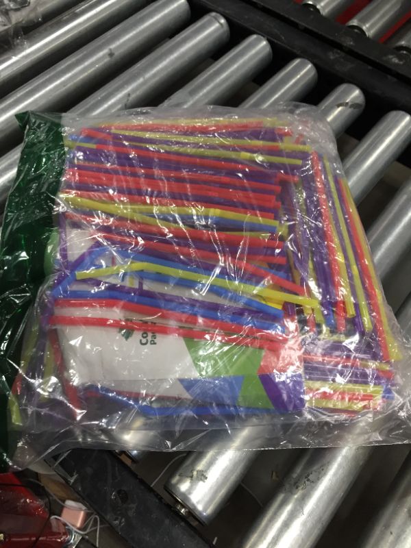 Photo 3 of [500 Pack] Flexible Disposable Plastic Drinking Straws - Assorted Colors
