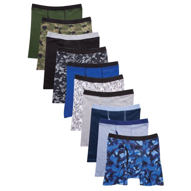 Photo 1 of Hanes Boys Underwear 10 Pack Tagless ComfortFlex Waistband Boxer Brief Size S
