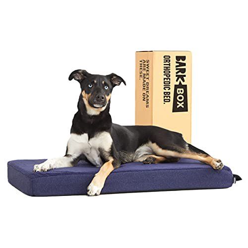 Photo 1 of 18"L x 27"W x 3"H Barkbox all bark box pet bed, blue 