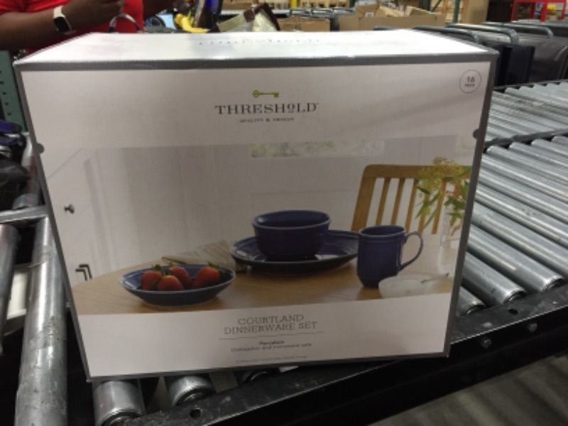 Photo 1 of 16pc Porcelain Courtland Dinnerware Set - Threshold
