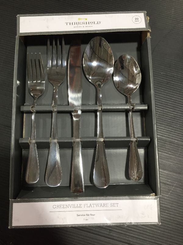 Photo 2 of 20pc Stainless Steel Greenville Mirrored Silverware Set - Threshold™
