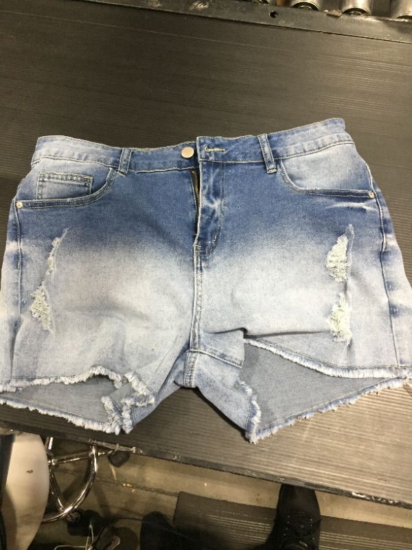 Photo 1 of Gboomo Womens Plus Size Casual Denim Shorts High Waisted Distressed Jean Shorts Ripped Short Jeans. size 14plus
