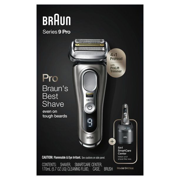 Photo 1 of Braun Series 9 Pro 9465cc Electric Shaver for Men with Beard Trimmer, Cleaning & Charging Center, Noble Metal
