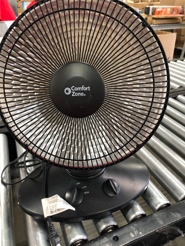 Photo 2 of Comfort Zone CZ998 Electric Oscillating Radiant Dish Heater with Adjustable Tilt, Black
